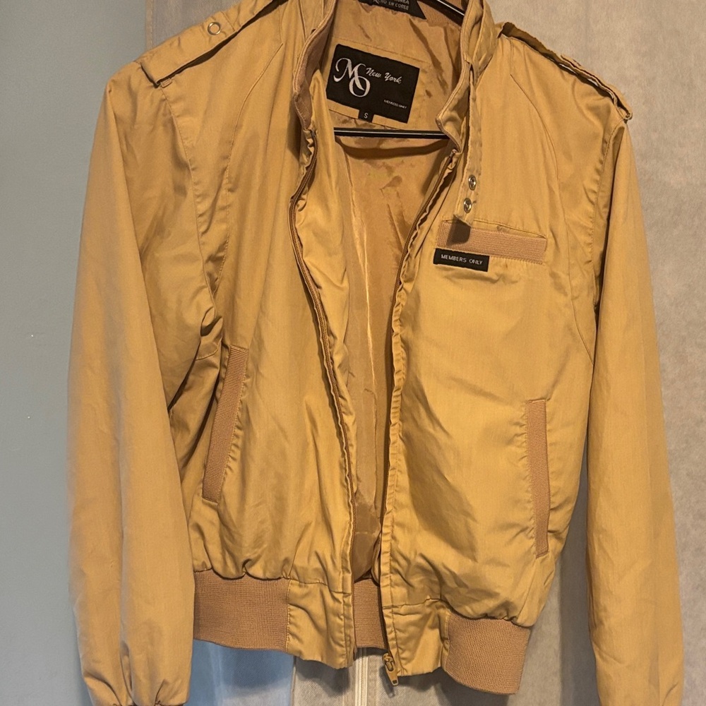 Members Only Tan Bomber Jacket
